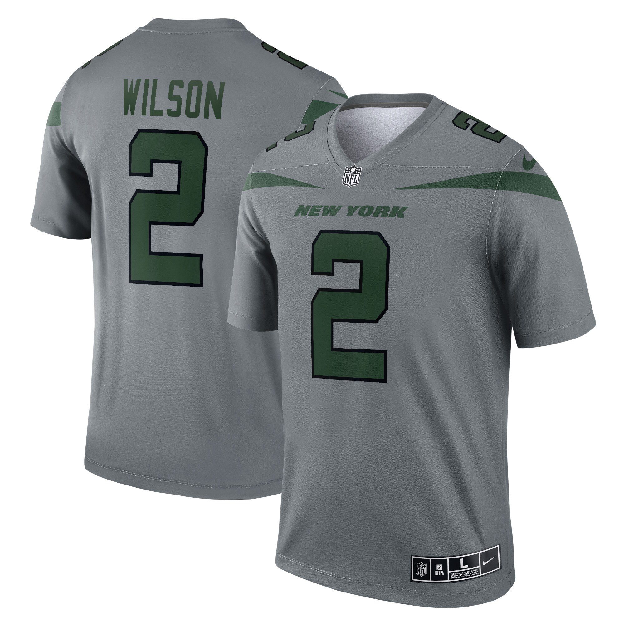 Zach Wilson New York Jets Inverted Legend Jersey – Gray