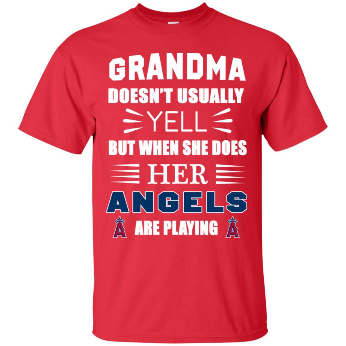 Grandma Doesn’t Usually Yell She Does Her Los Angeles Angels Tshirt