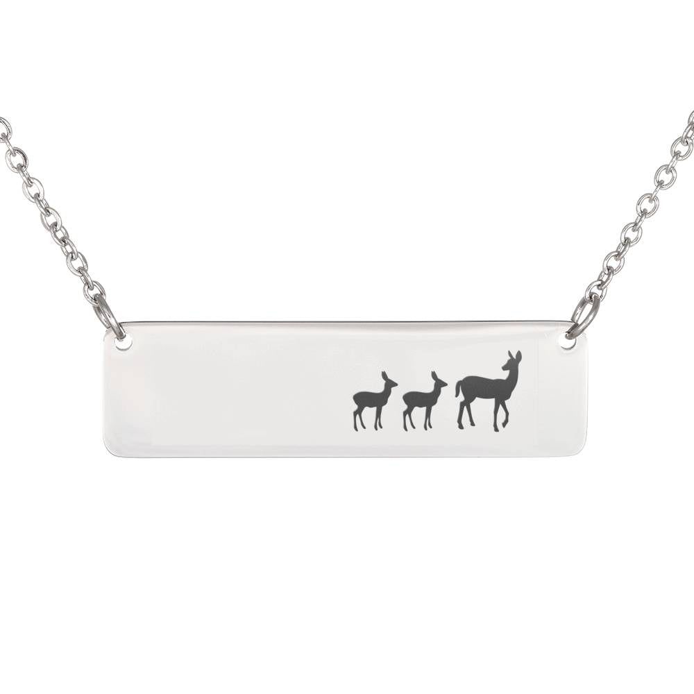 Personalized Mama Deer + 2 Baby Deers – Necklace