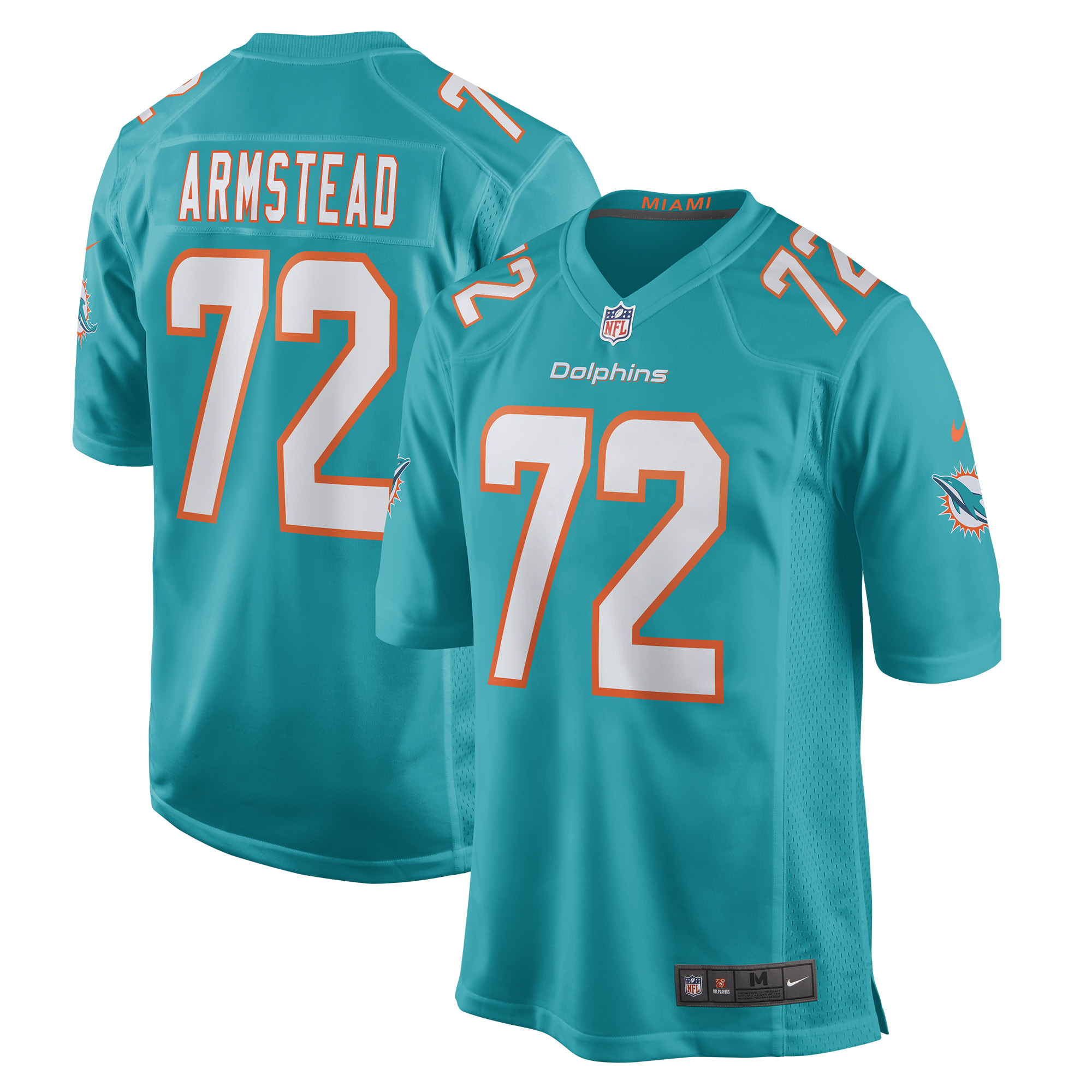 Men’s Miami Dolphins Terron Armstead Aqua Game Jersey