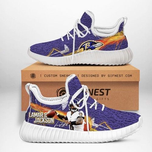 Baltimore Ravens Team Yeezy Sneaker Customize Shoes For Fan