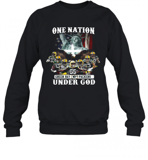 One Nation Green Bay Packers Under God Signature Sweatshirt