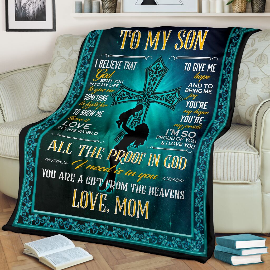 To My Son Fleece Blanket I Belive That God Sent You Into My Life To Give Me Something Birthday Gift Home Decor Bedding Couch Sofa Soft And Comfy Cozy