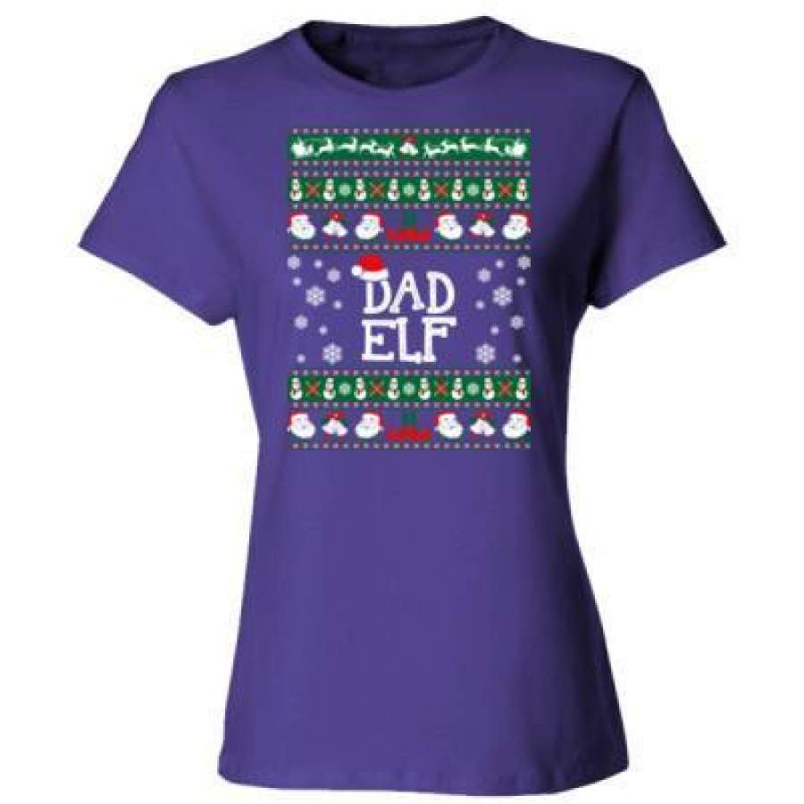 AGR Dad Elf Ugly Christmas Sweater – Ladies’ Cotton T-Shirt