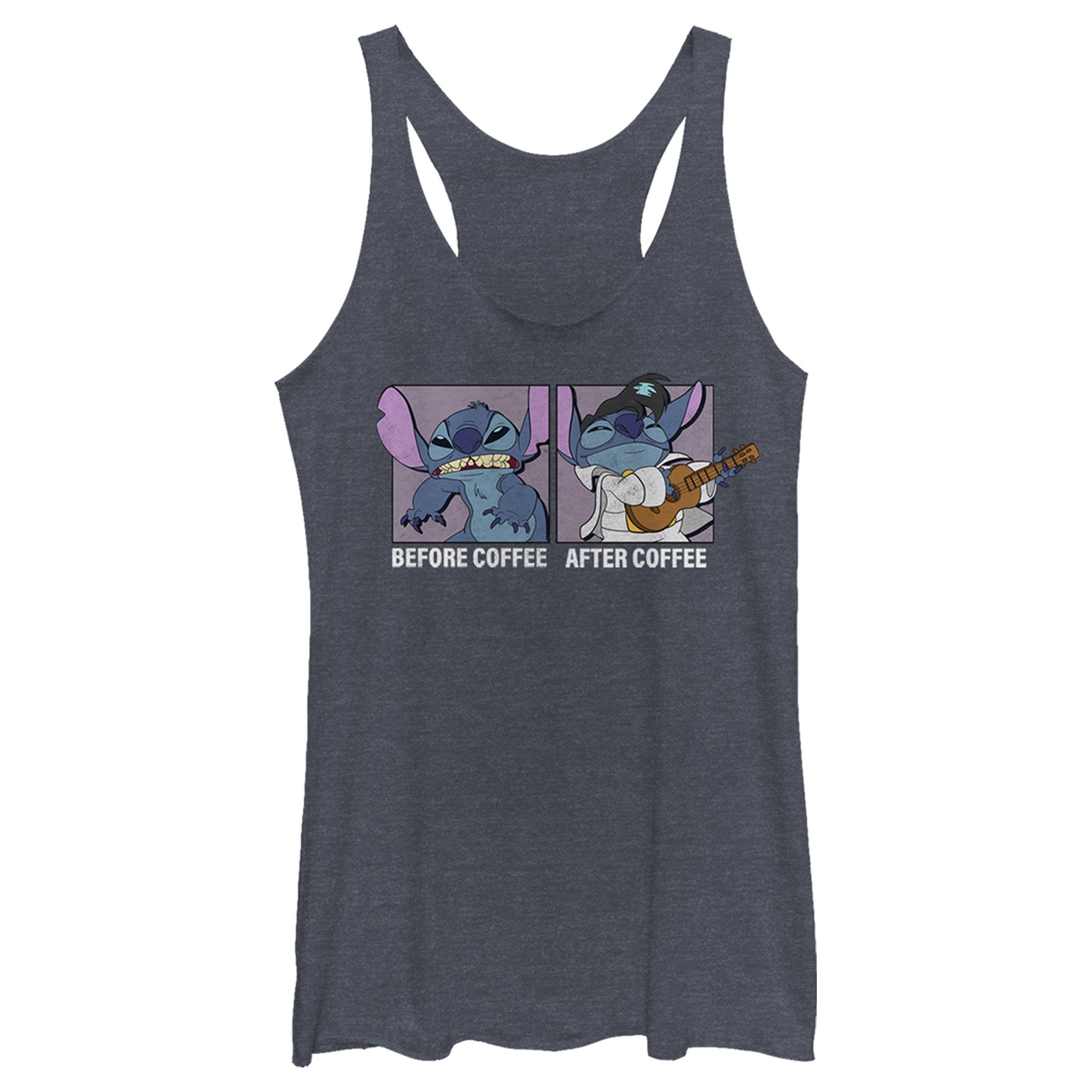 Women’S Lilo & Stitch Before Coffee After Coffee Meme Racerback Tank Top