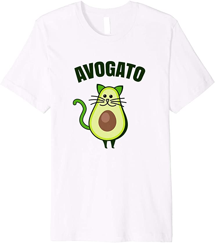 Avogato funny cats avocado pun cat kitten Premium T-Shirt