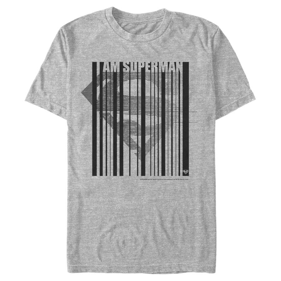 Superman Men’s Logo Hero Barcode  T Shirt