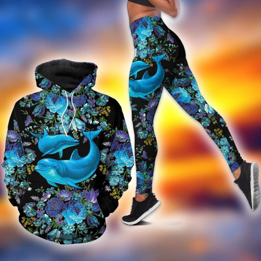 Gift for Mother Amazing Dolphin Into Ocean Hoodie – Legging 3D