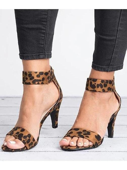 Women’S Leopard Print High-Heeled Shoes