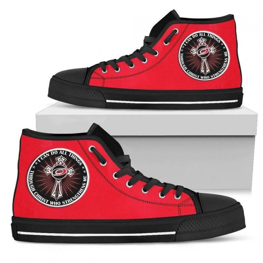 I Can Do All Things Through Christ Who Strengthens Me Carolina Hurricanes High Top Shoes