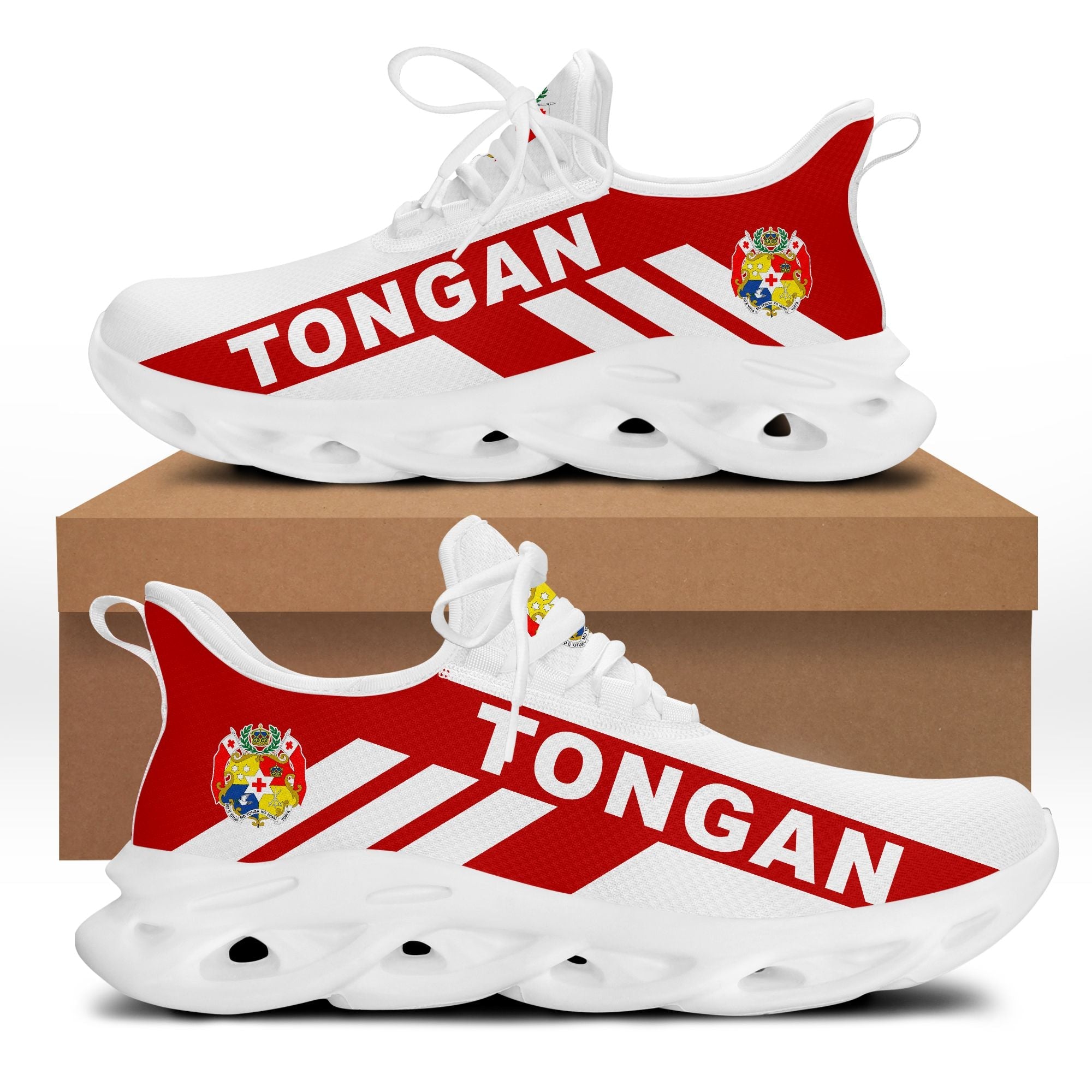 Polynesian Footwear – Tonga Flag Sport Clunky Sneakers Lt10