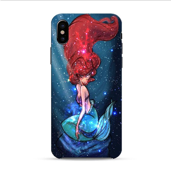 The Little Princess Ariel Mermaid Nebula Galaxy iPhone XS 3D Case