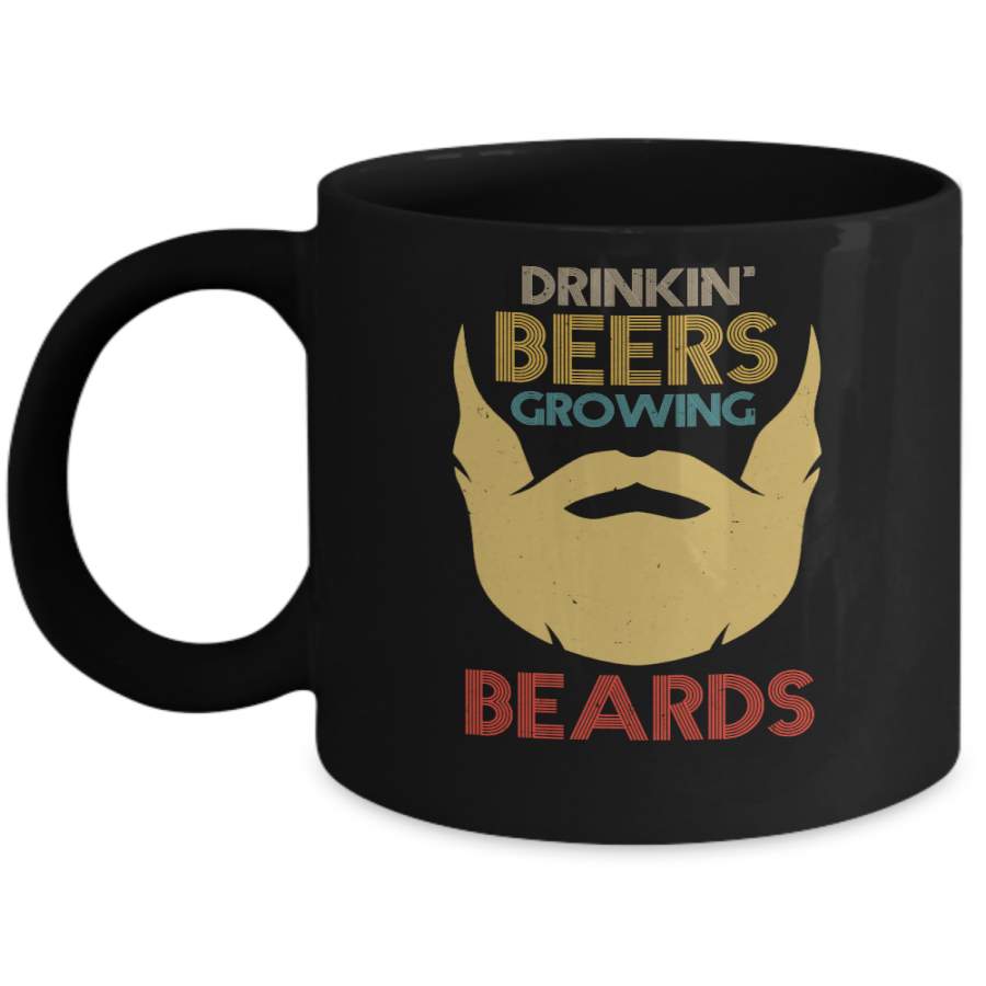 Vintage Funny Drinking Beers Growing Beards Mug