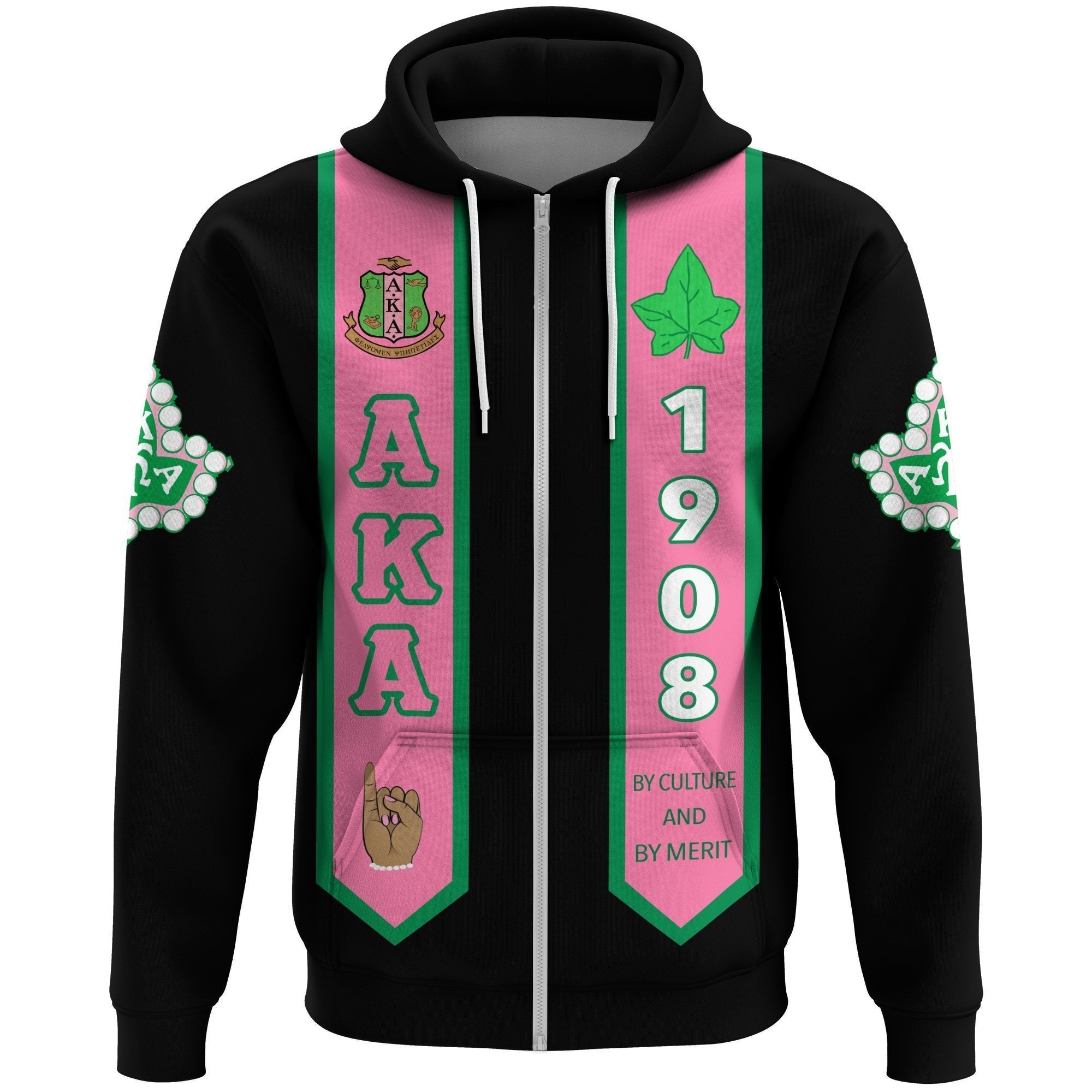 Alpha Kappa Alpha Zip Hoodie Graduation Stole Style