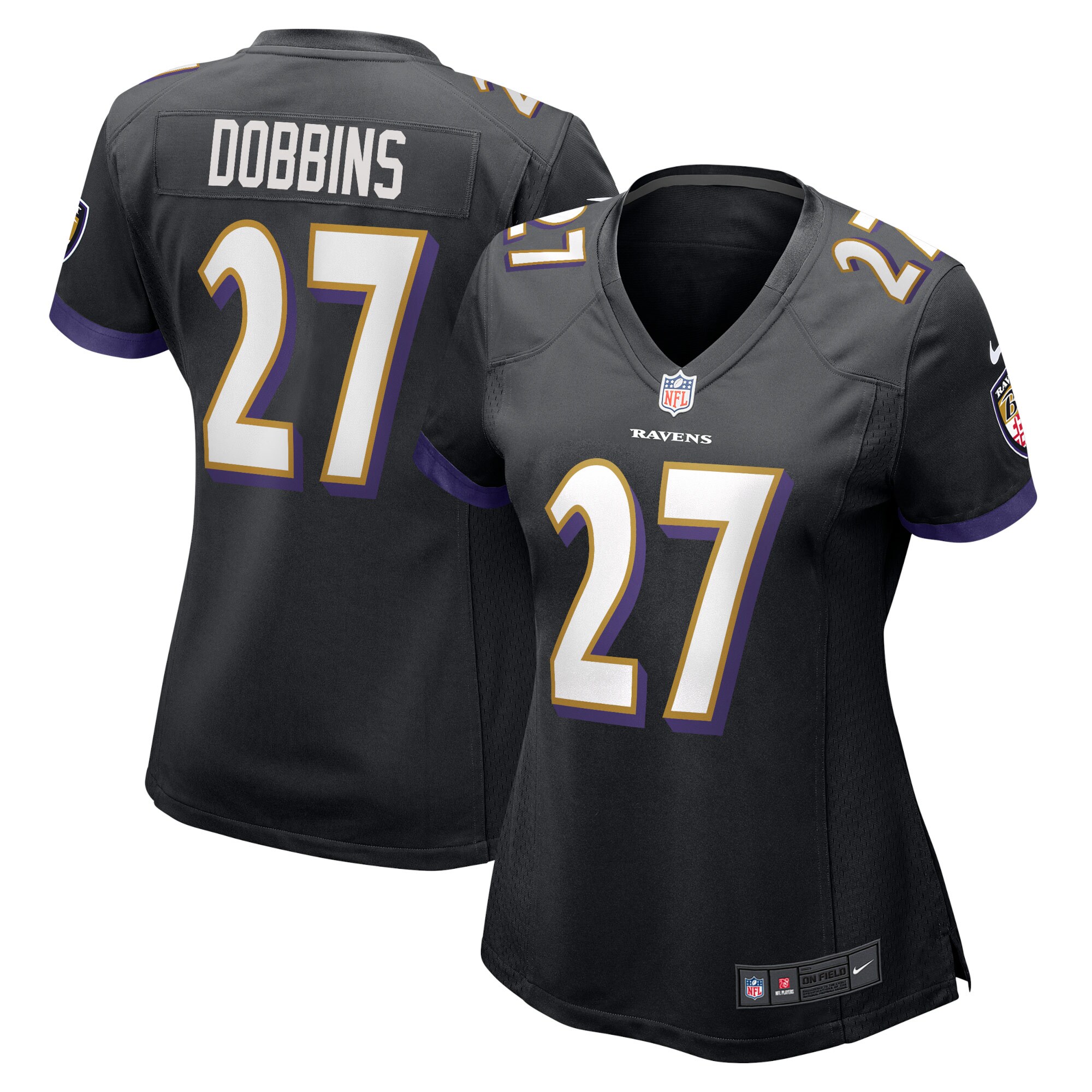 J.K. Dobbins Baltimore Ravens Women's Game Jersey – Black