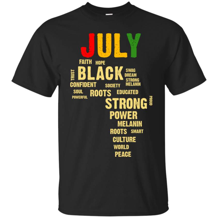 July Afro Color Words African Birthday Shirt HT01