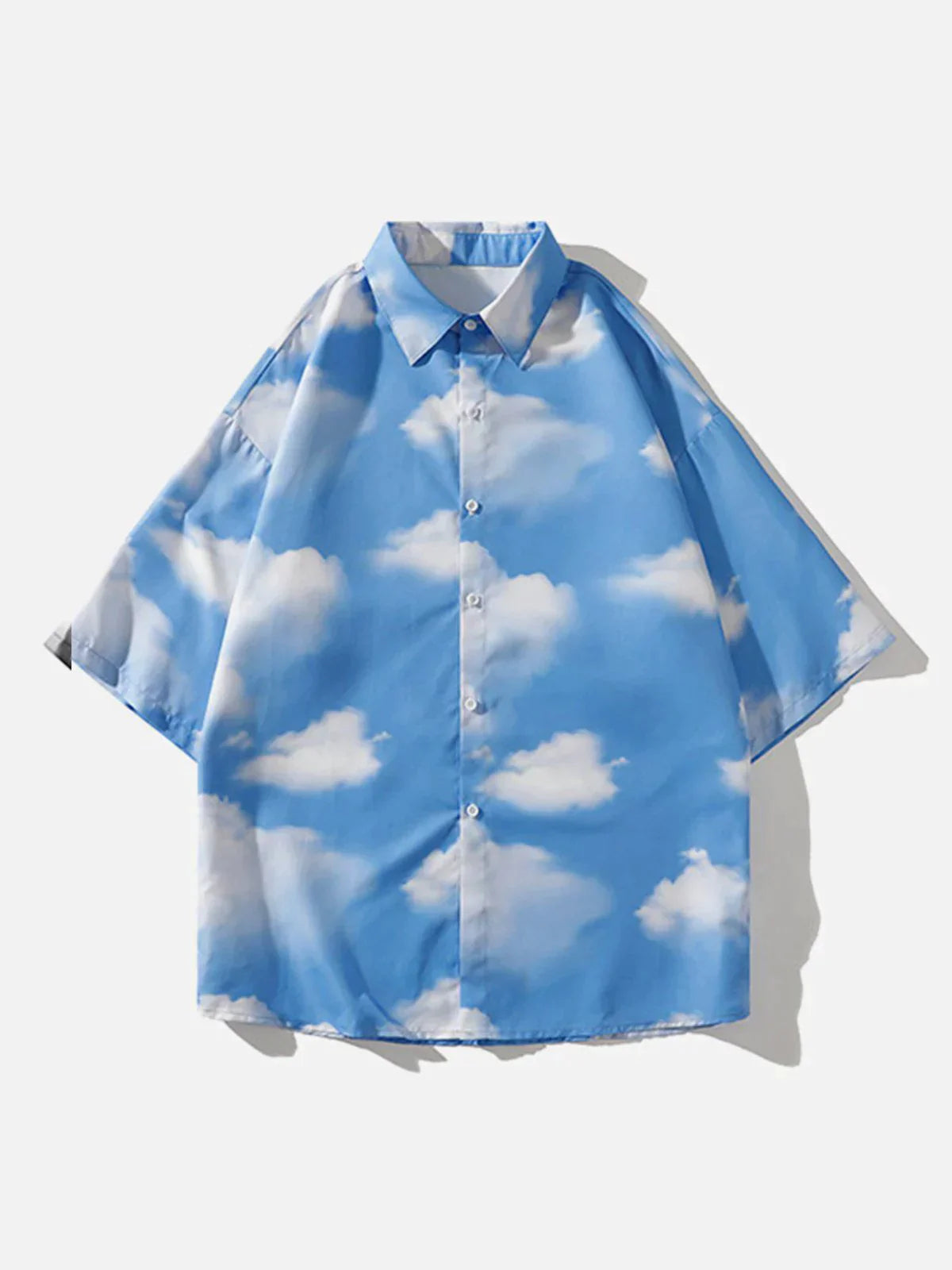 Talishko™ – White Cloud Print Short Sleeve Shirt