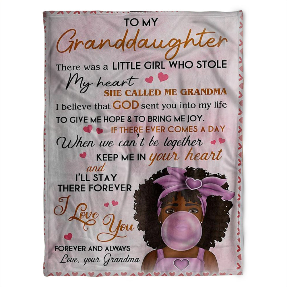 To My Granddaughter Blanket, My Heart She Called Me Grandma, Gift For Granddaughter Family Home Decor Bedding Couch Sofa Soft And Comfy Cozy