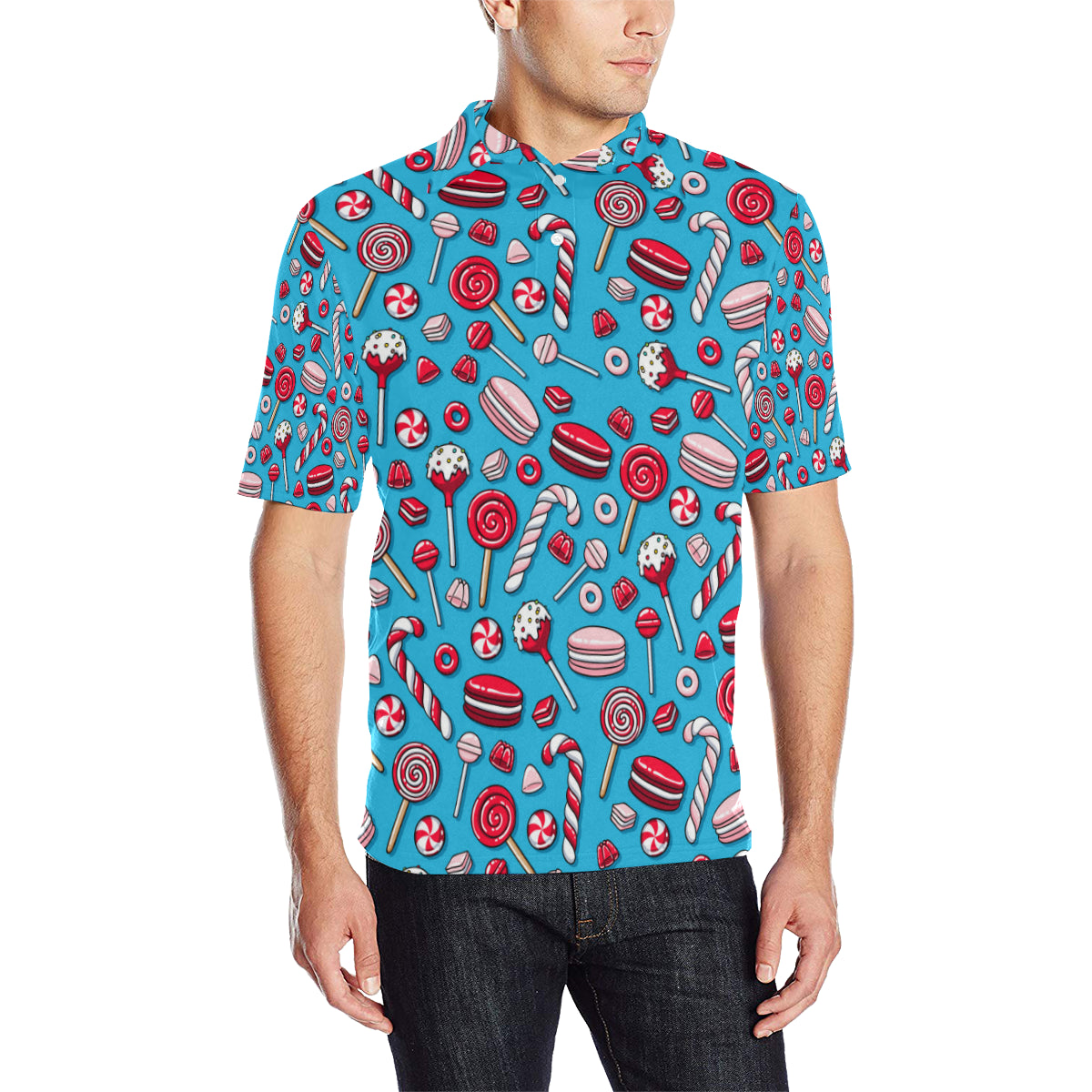 Candy Pattern Print Design 05 Men Polo Shirt