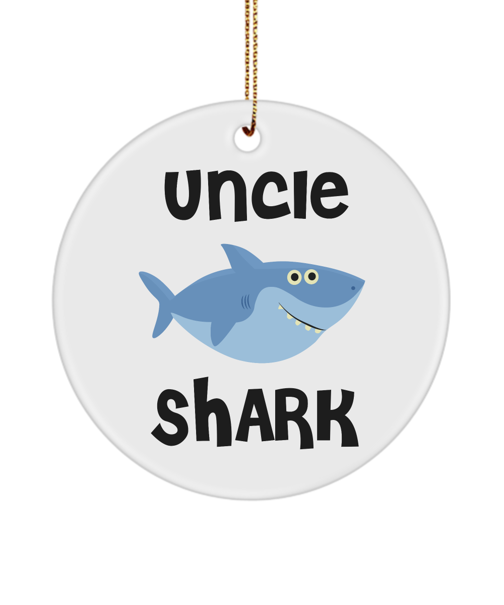 Uncle Shark Ceramic Christmas Tree Ornament Uncle Present