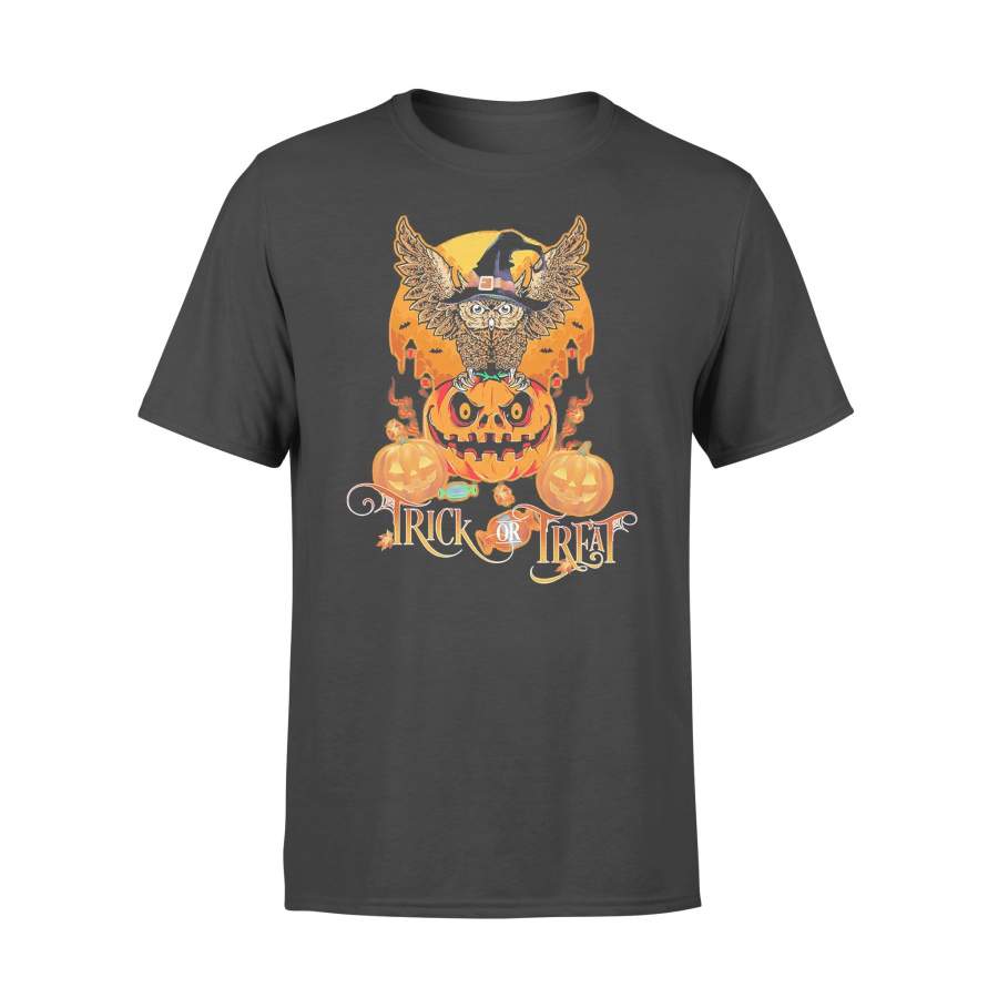 Owl Witch Trick Or Treat Pumpkin Halloween T-shirt