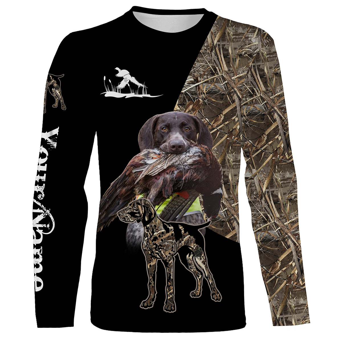 Pheasant Hunting With Dog Gsp German Shorthaired Pointer Upland Bird Hunter Custom Name 3D All Over Print Shirts, Hunting Gifts Nqs2612