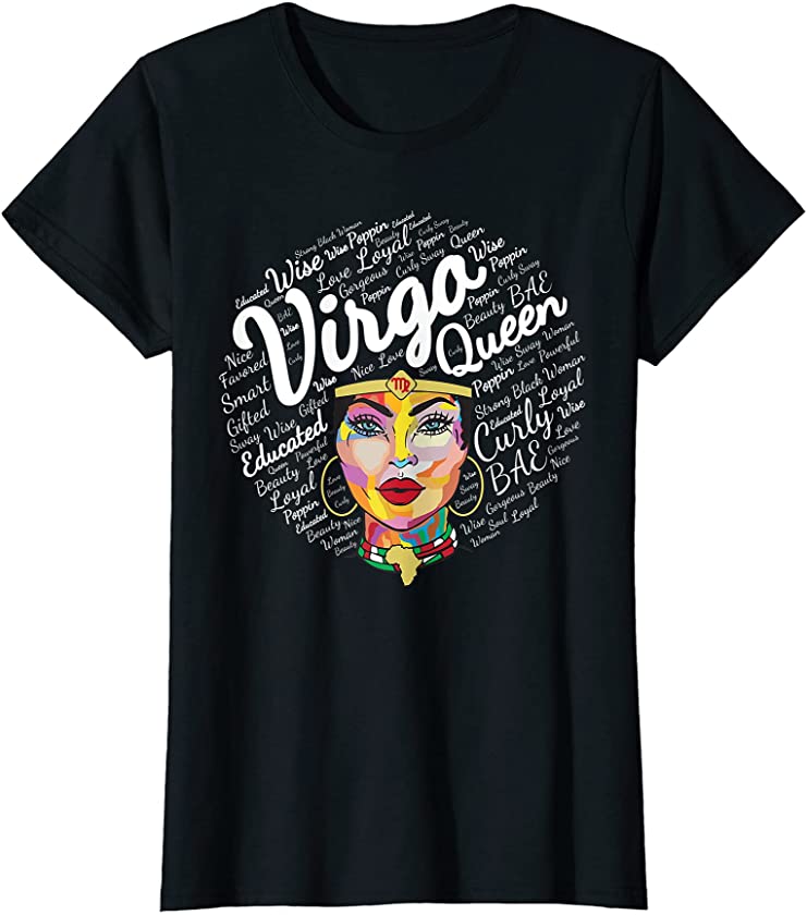 Virgo Black Queen Shirt Birthday Gift Virgo Queen T-Shirt