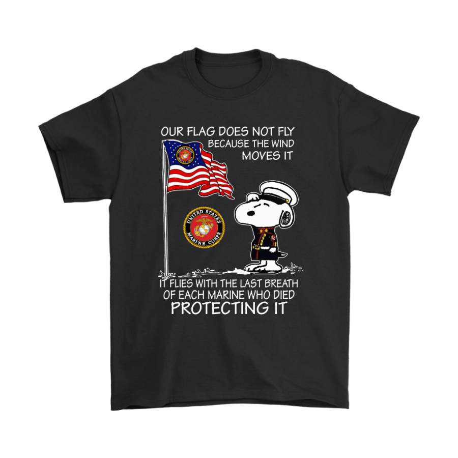 US Marine Corps Flag Does Not Fly Because Wind Moves It Snoopy T-Shirt