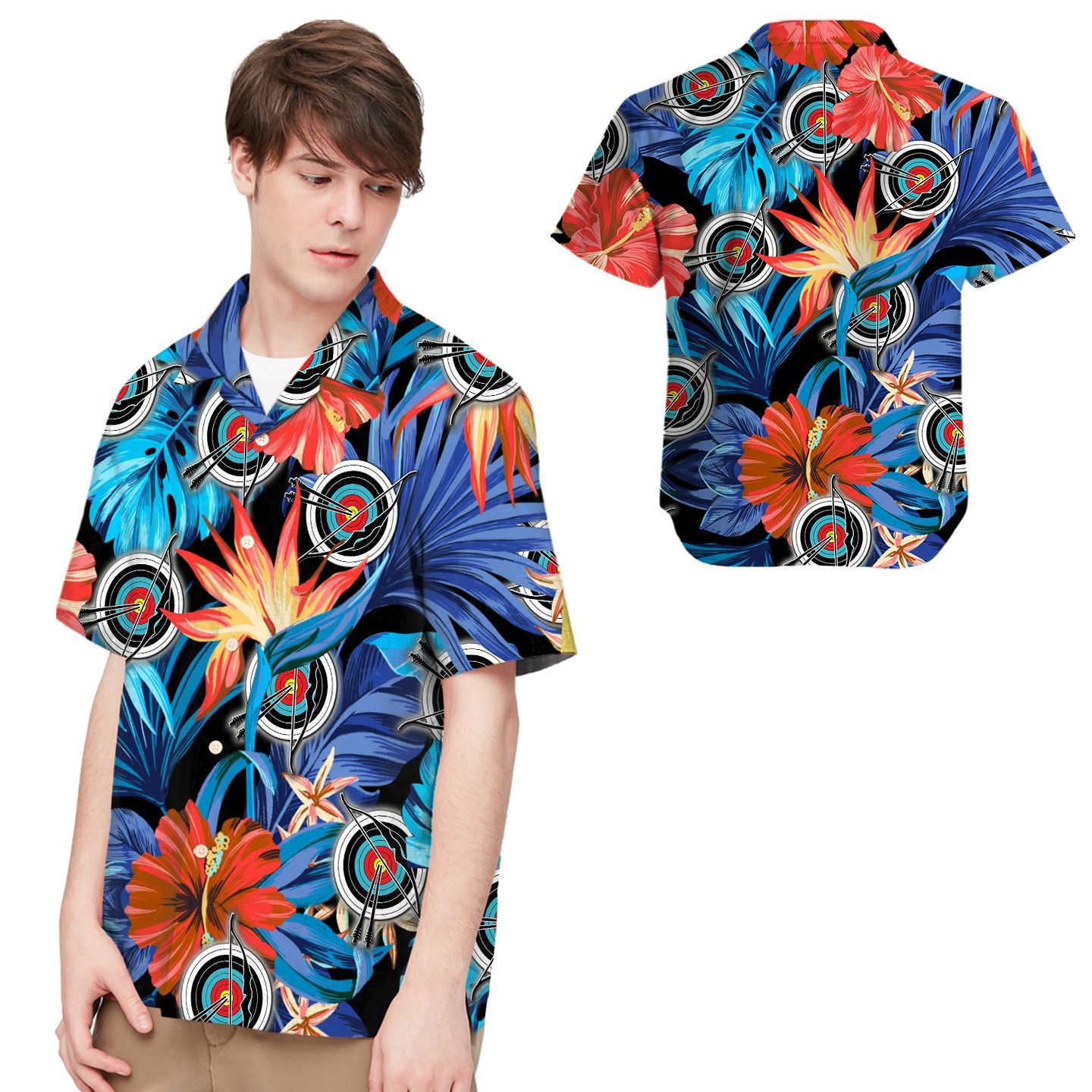 Archery Tropical Leaves Men Hawaii Summer Beach Shirts For Archers In Daily Life Ha37467