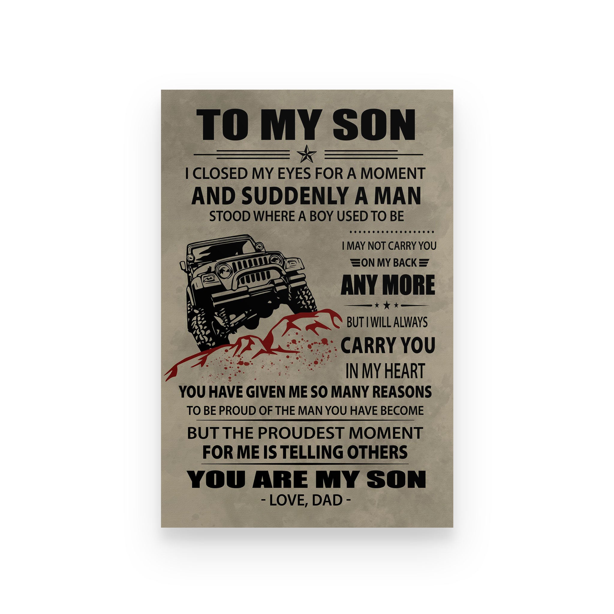 driver poster  dad to son you are my son