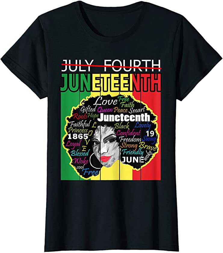 Womens Juneteenth Freedom Day Black African American June 19th 1865 T-Shirt