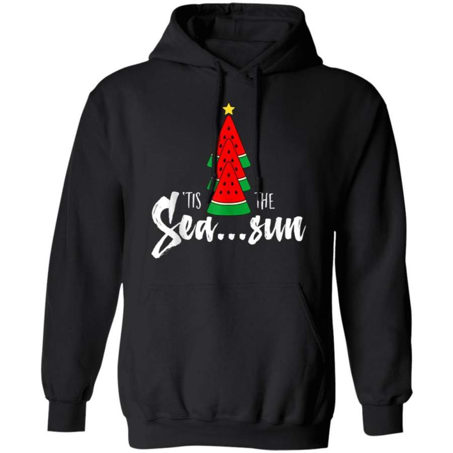 Watermelon Christmas Tis The Sea Sun Family Gift Hoodie