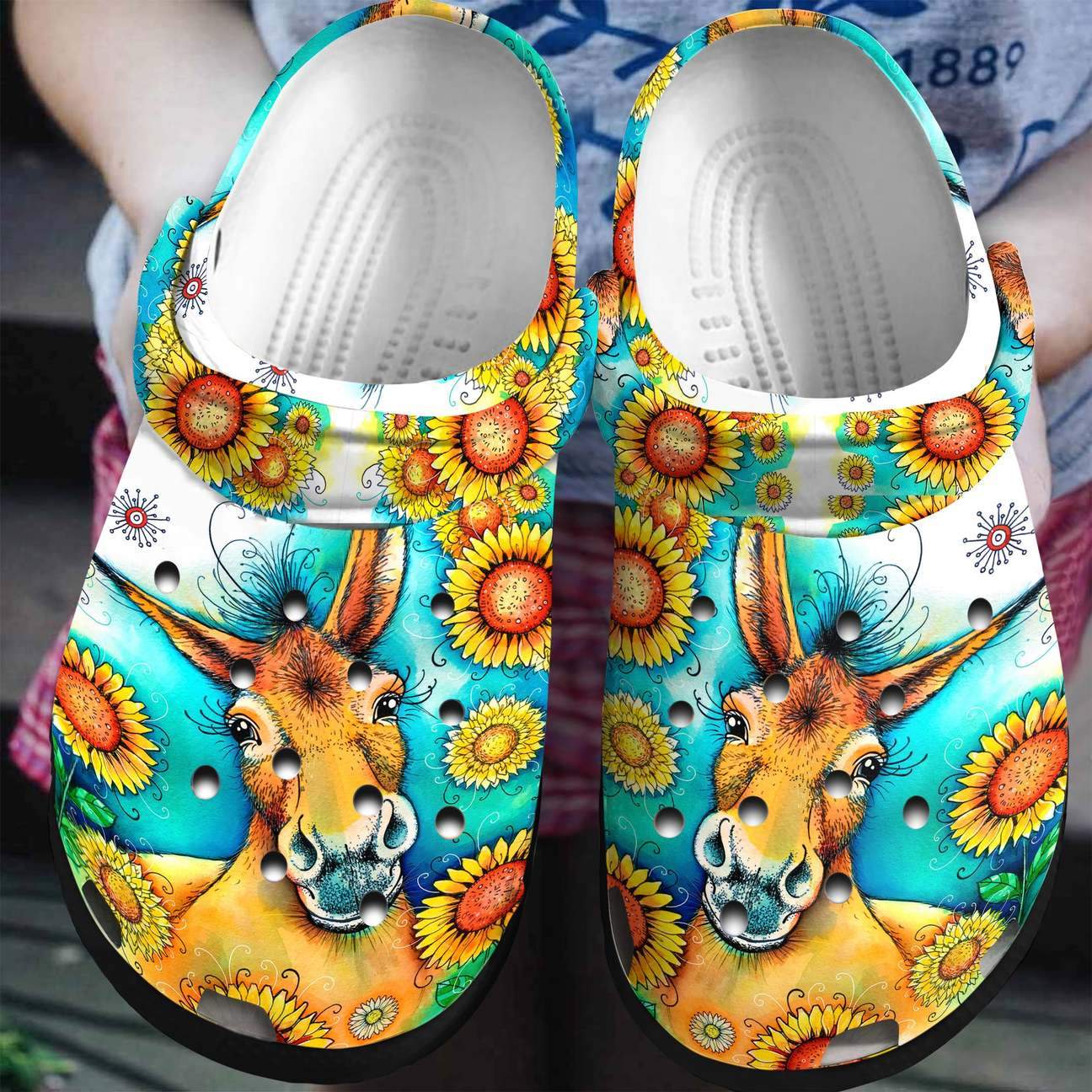 Donkey Personalized Clog, Custom Name, Text, Color, Number Fashion Style For Women, Men, Kid, Print 3D I Am A Lovely Donkey