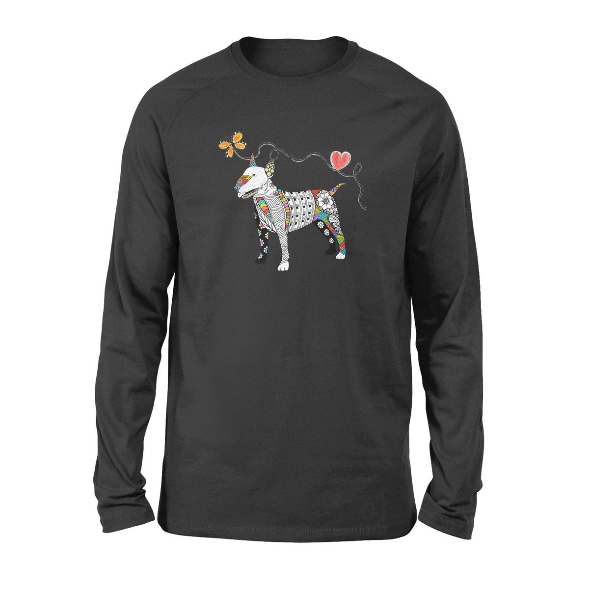 Zentangle Rainbow Bull Terrier – Premium Long Sleeve, Gift For Dog Lover, Gift For Bull Terrier Lover T-Shirt Hoodie All Color Size S-5Xl