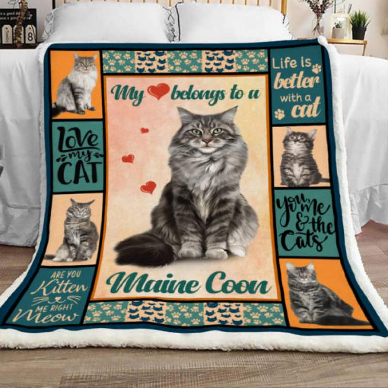 Maine Coon Cat Sherpa Blanket JR1701 68O49