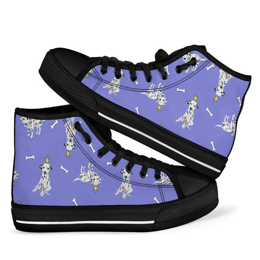 Puppy Dalmatian Dog Pattern Print Men Women’s High Top Shoes