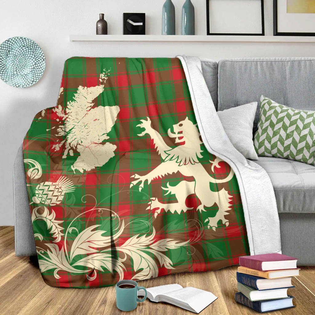 Tartan Blanket Middleton Modern Tartan Scotland Lion Thistle Map Plaid Blanket