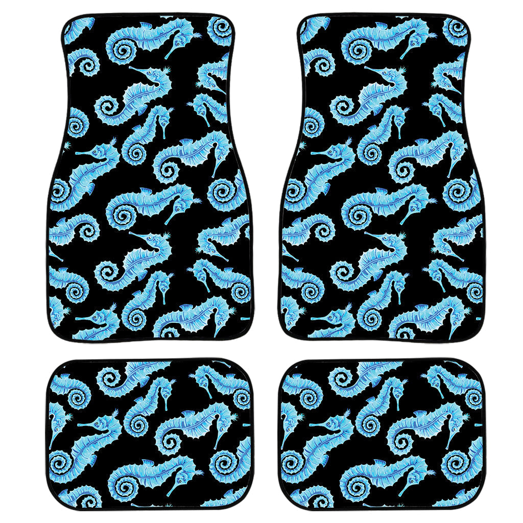 Watercolor Seahorse Pattern Print Front And Back Car Floor Mats, Front Car Mat