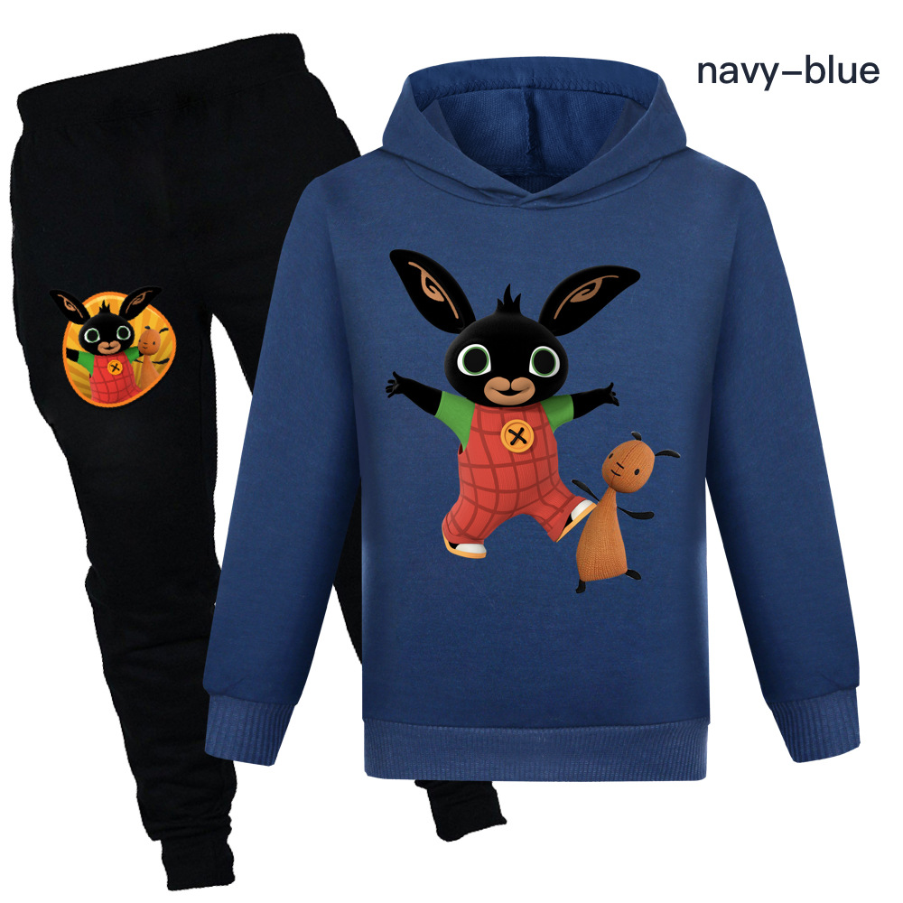 Bing-lover Girls Clothing Sets Children Fashion Hoodies and Pant Set Kids Clothing Spring Autumn Sports Suit Tracksuit alx