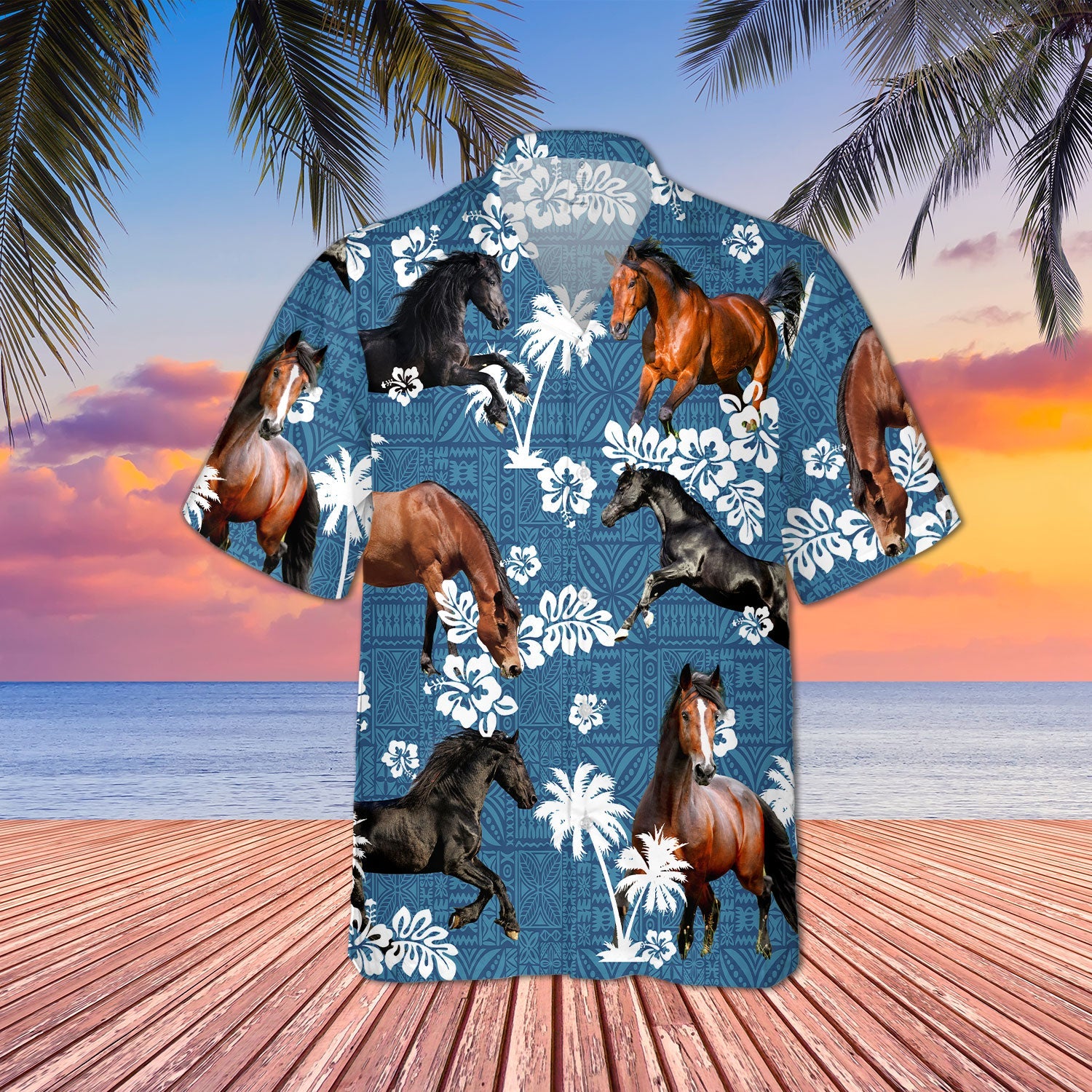 Morgan Horse Lovers Blue Tribal Hawaii Hawaii Shirt For Men Women Ha105644