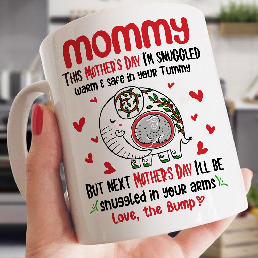 Mother’s Day Snuggled Up Elephant Baby Mug Gift For Mom