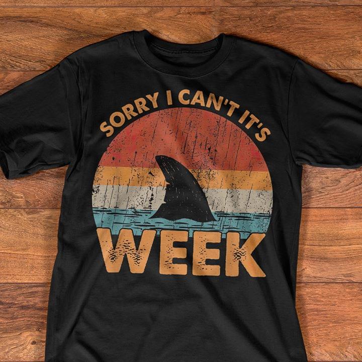 Shark Sorry I Cant Its Week Standard Men T-shirt