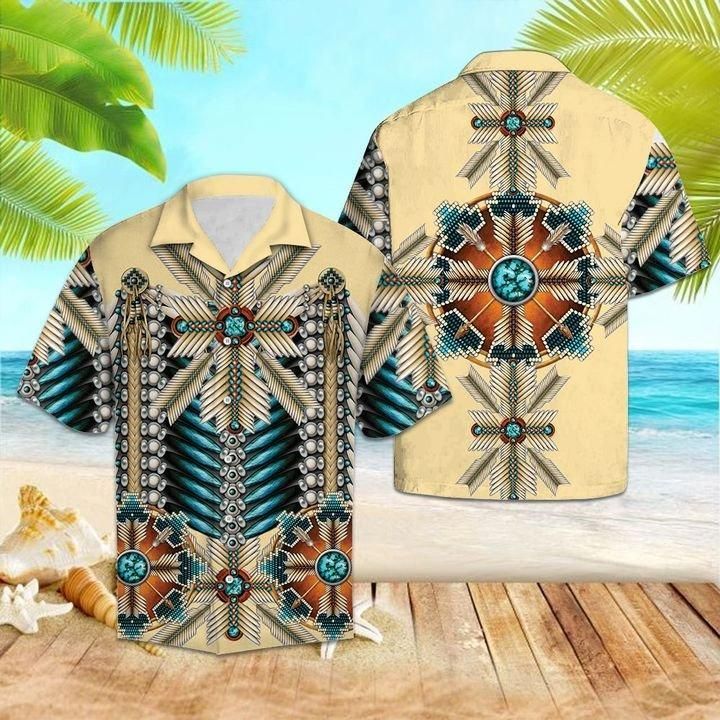 Amazing Native Warrior Aloha Hawaiian Shirt Colorful Short Sleeve Summer Beach Casual Shirt For Men And Women