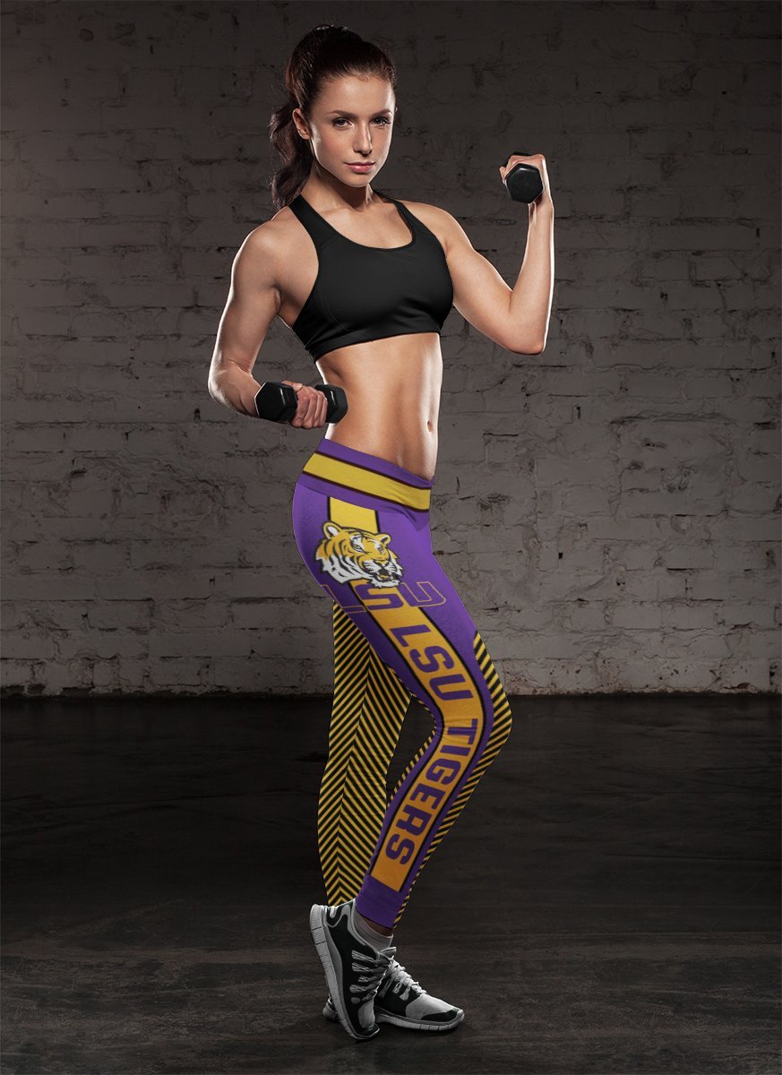 Colorful Gorgeous Fitting Fabulous LSU Tigers Leggings