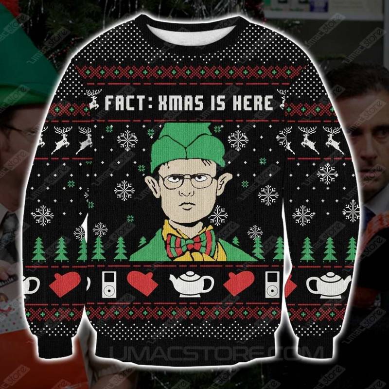 The Office Dwight Xmas Is Here 3D Print Ugly Christmas Sweatshirt