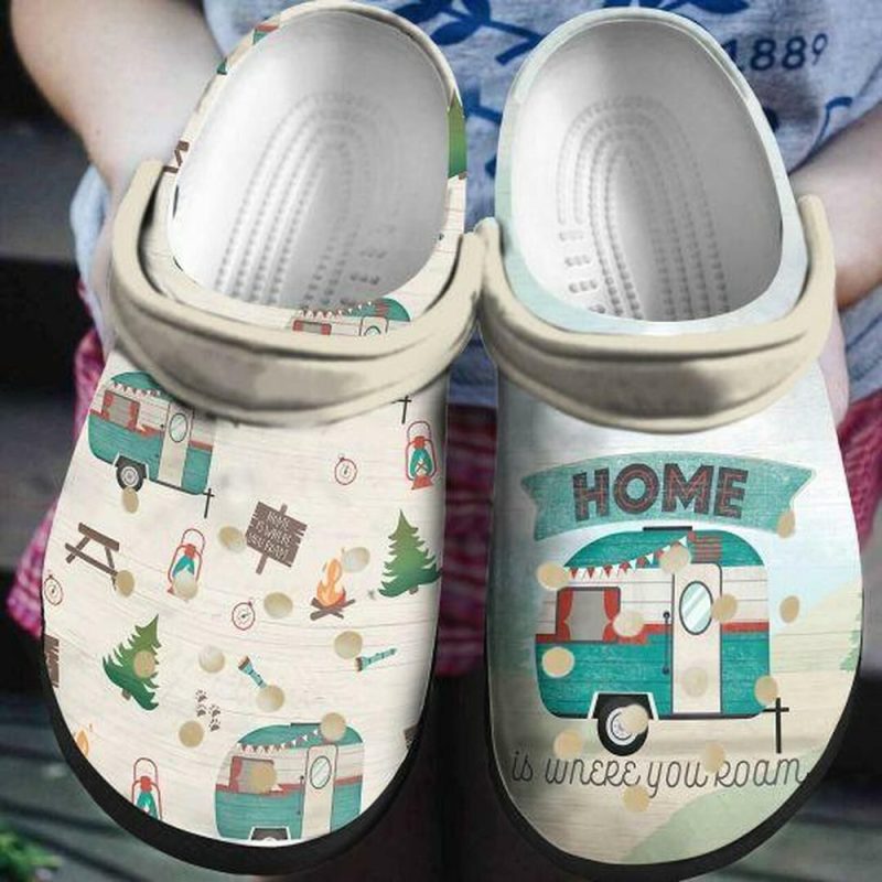 Camping Home Is Unere You Roam Personalized 7 Gift For Lover Rubber clog Shoes Comfy Footwear