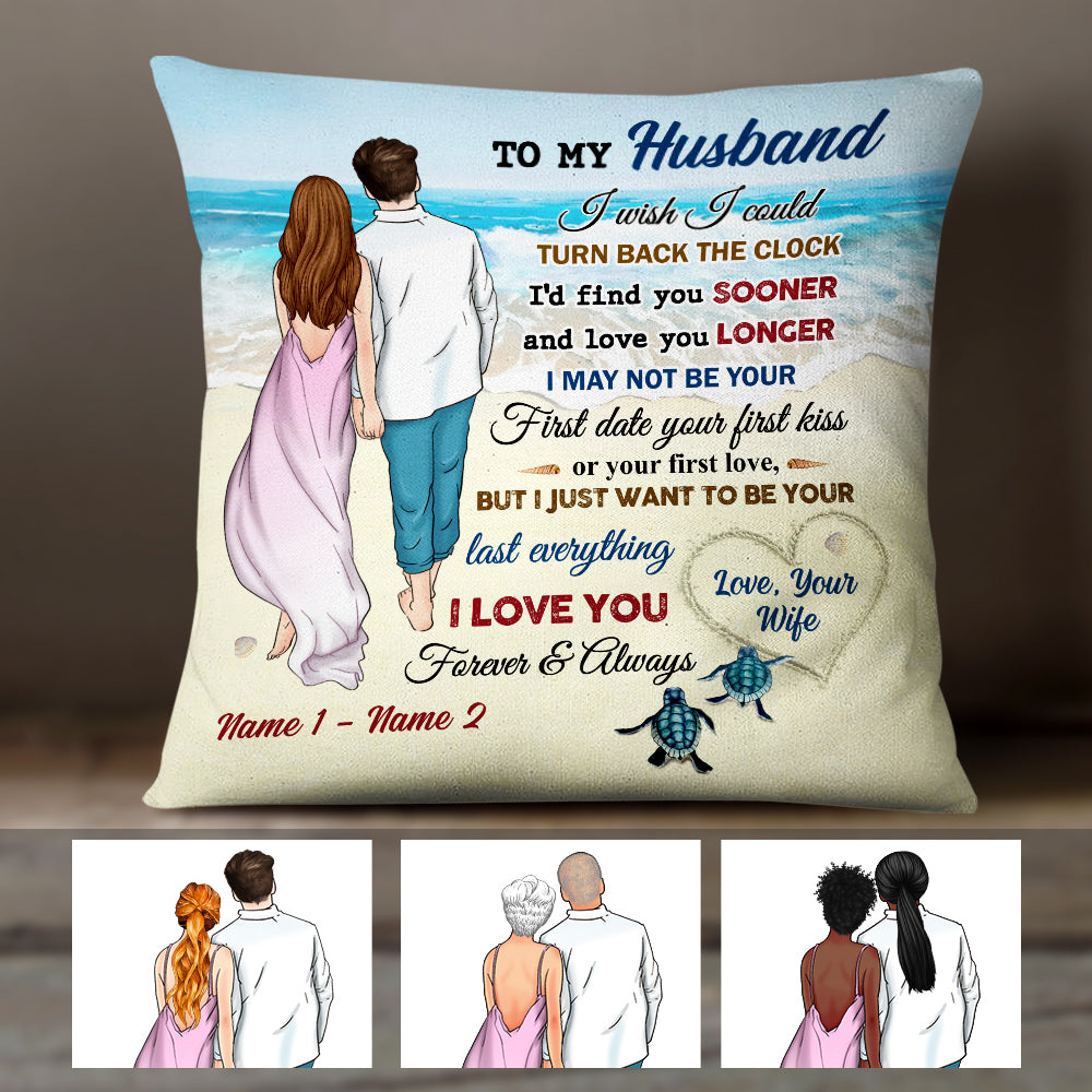 Personalized Couple Beach Pillow Jn43 30O47 (Insert Included)