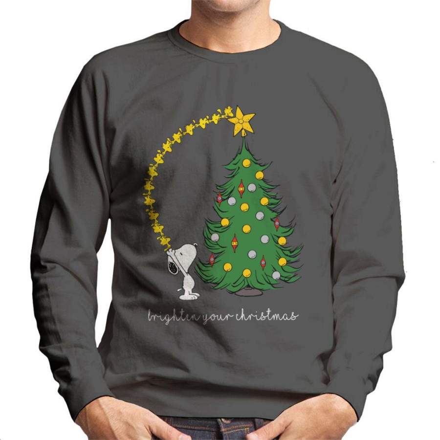 Peanuts Snoopy Woodstock Brighten Your Christmas Men’s Sweatshirt