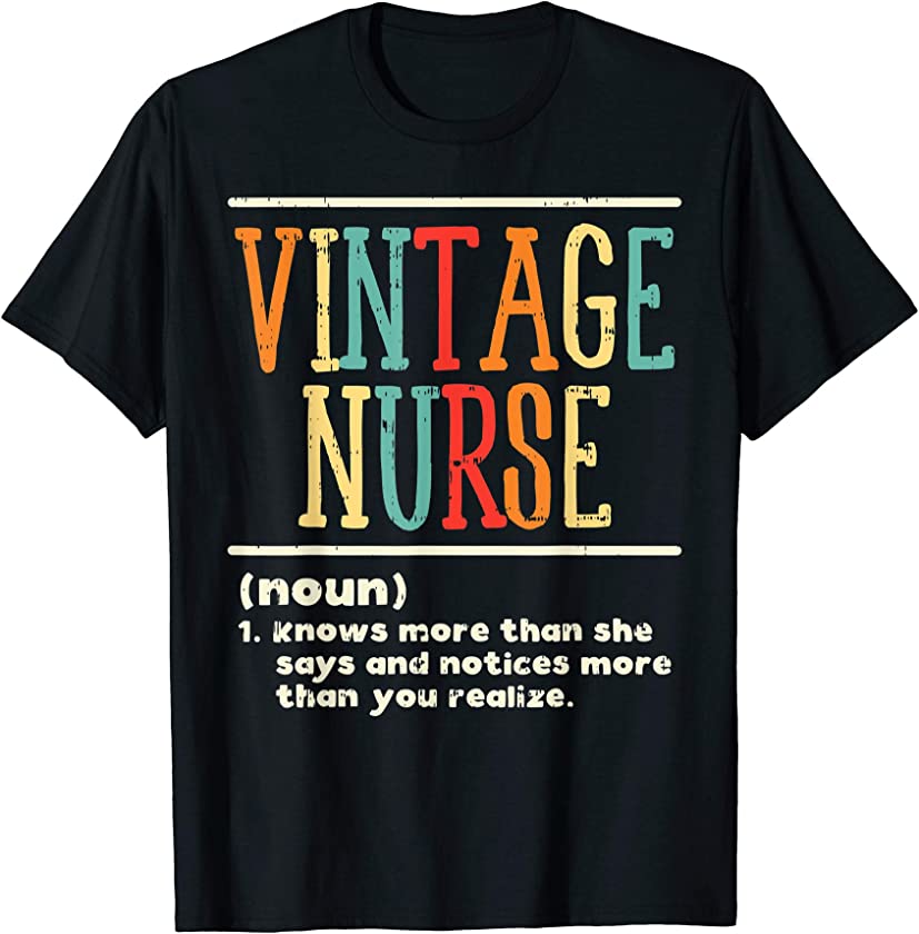 Vintage Nurse Definition Funny Nursing RN ER ED ICU L&D Gift T-Shirt