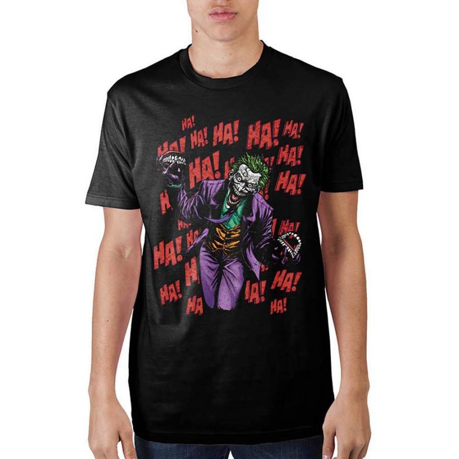 Warner Bros Batman Joker Ha Ha Ha Black Mens T Shirt